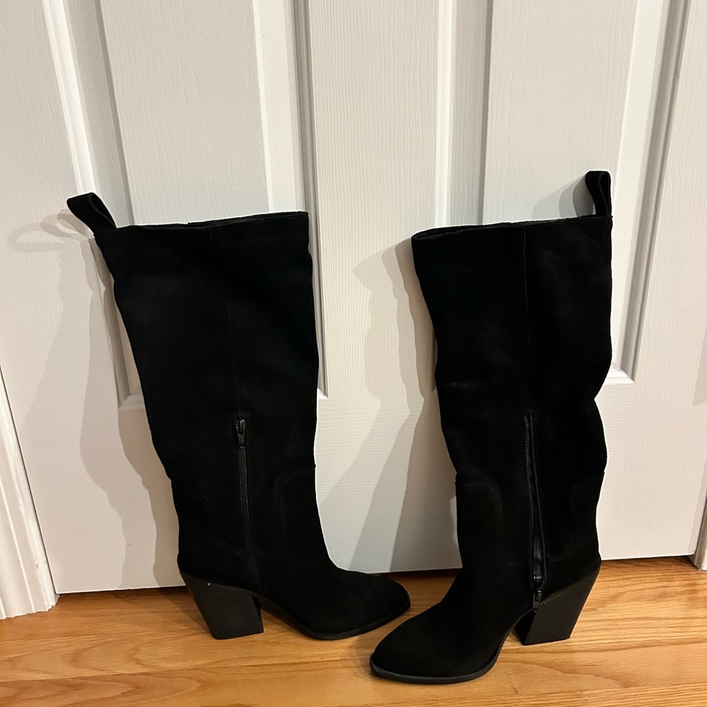 Black Steve Madden tall suede boots